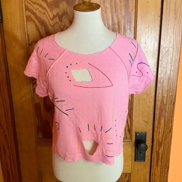 Vtg 80S OOAK pink flash dance top - Picture 5 of 8